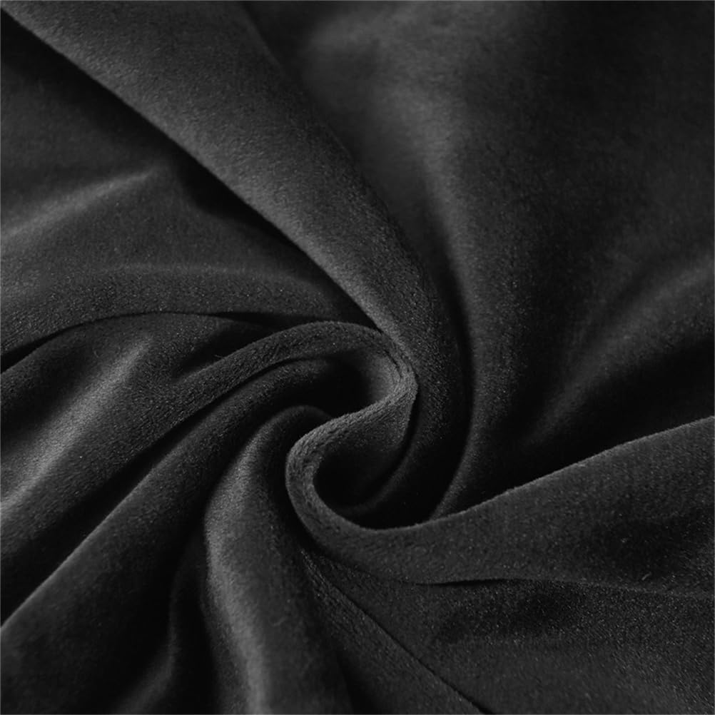 Velvet Dining Room Chair Cover, High Back Chair Slipcover, Dining Chair Covers Protector, for Home Decor Living Room Ceremony,Black,6PCS