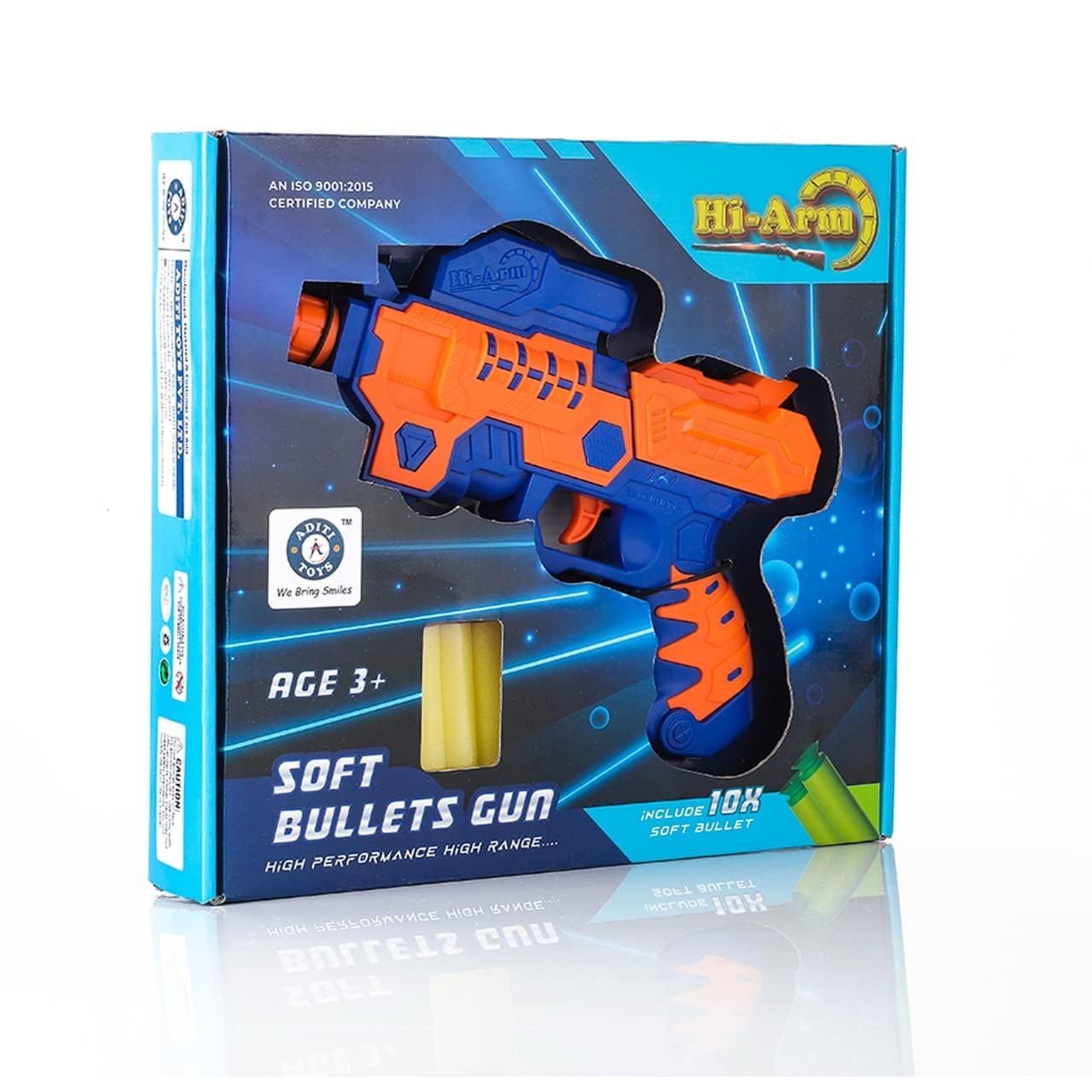TAN GRAM Hi-Arm Soft Bullet Gun with 10 Bullets, Effective Range of 40 Feet, Soft Bullet Gun for Kids Above 7 Years, Bis Approved, Kid Friendly.