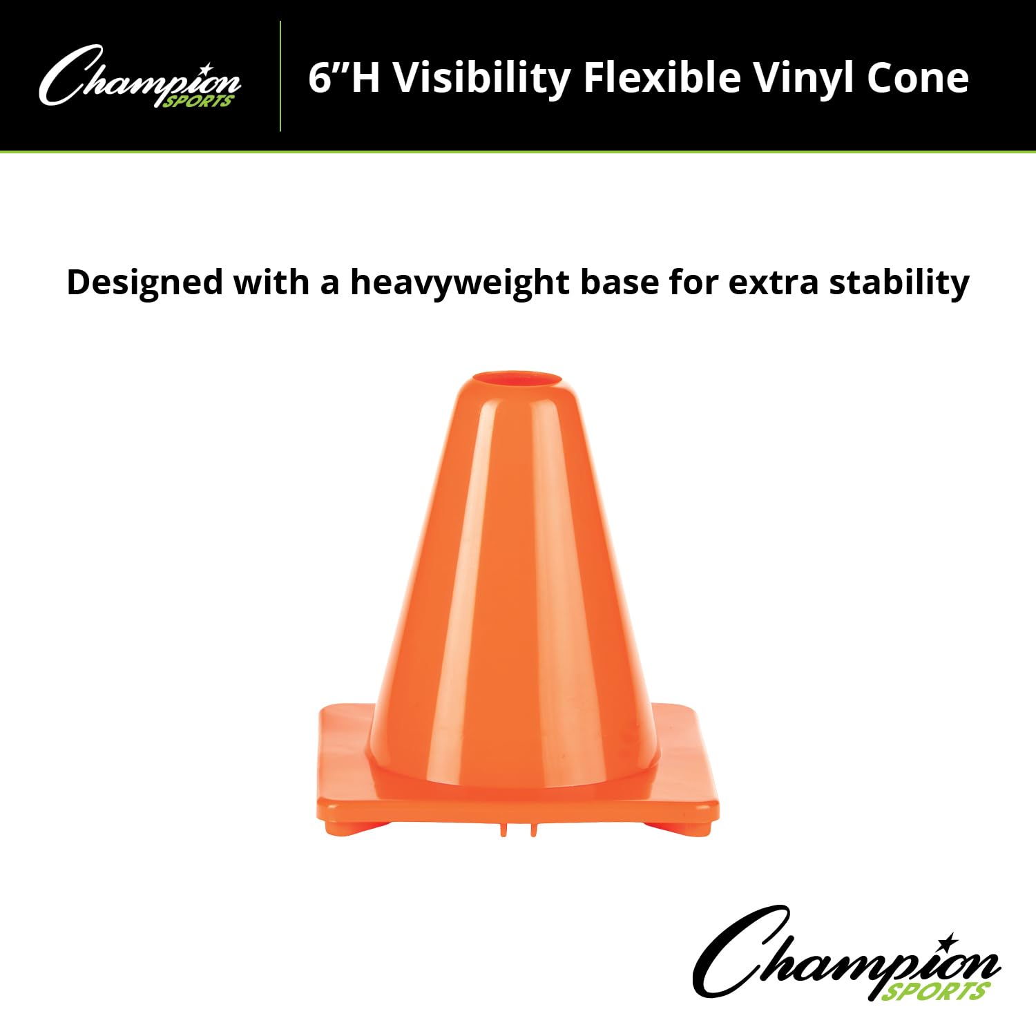 Champion Sports Hi visibilité Souple en Vinyle Cône