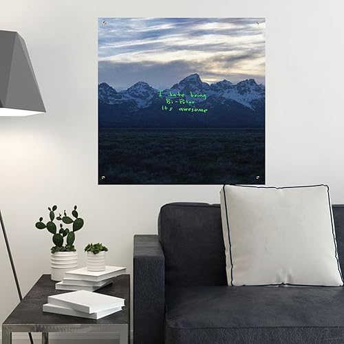 Miniatura 2 de DHAYAXI Kanye West Tapiz de álbum de música artística, tapiz de 4 x 4 pies, decoraciones colgantes para póster de arte, sala de estar, dormitorio