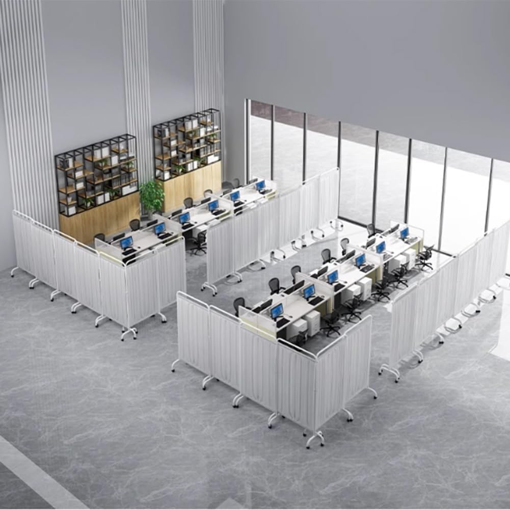 Schermo per La Privacy Medico Mobile, Divisorio per Ambienti Pieghevole Portatile, Girevole A 360° per Ufficio di Clinica E Salone di Bellezza, White, 90x180 cm