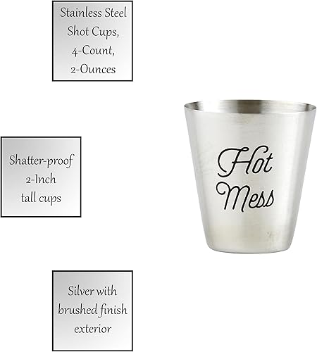 Miniatura 13 de Santa Barbara Design Studio SIPS Drinkware Stainless Steel Shot Cups, 4-Count, 2-Ounces, Party Starter