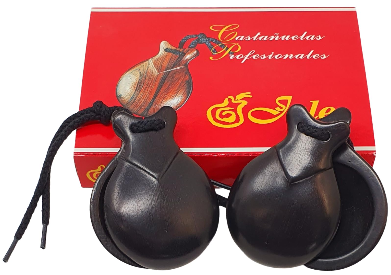 ROCKSTAR - Castañuelas Profesionales de Madera de Ébano - Modelo 84-5 - Fabricadas Artesanalmente en España - Perfectas para Bailes Flamenco