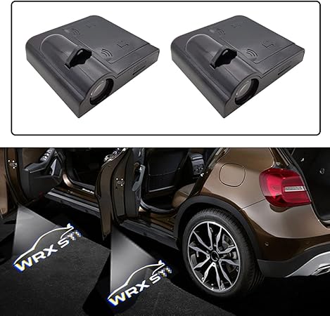 Amazon Akarin 2個 汎用 スバル 無線カーロゴライトled歓迎ライトゴースト汎用 ウェルカムライト 車のドアライトドアカーテシライト For Wrx Sti カーテシーランプ 車 バイク