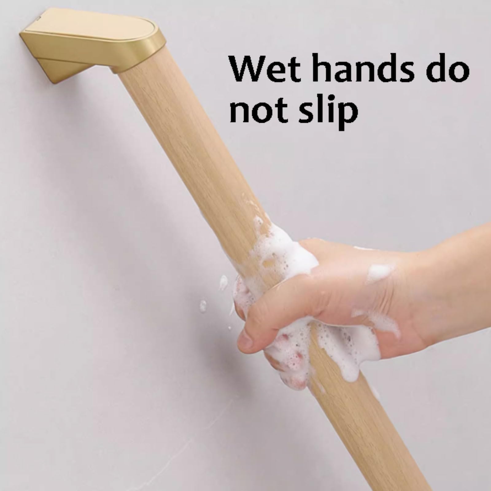Barras de Apoyo para Ducha de Acero Inoxidable para baño, fáciles de Instalar, para Personas Mayores (Doradas, 38 cm)