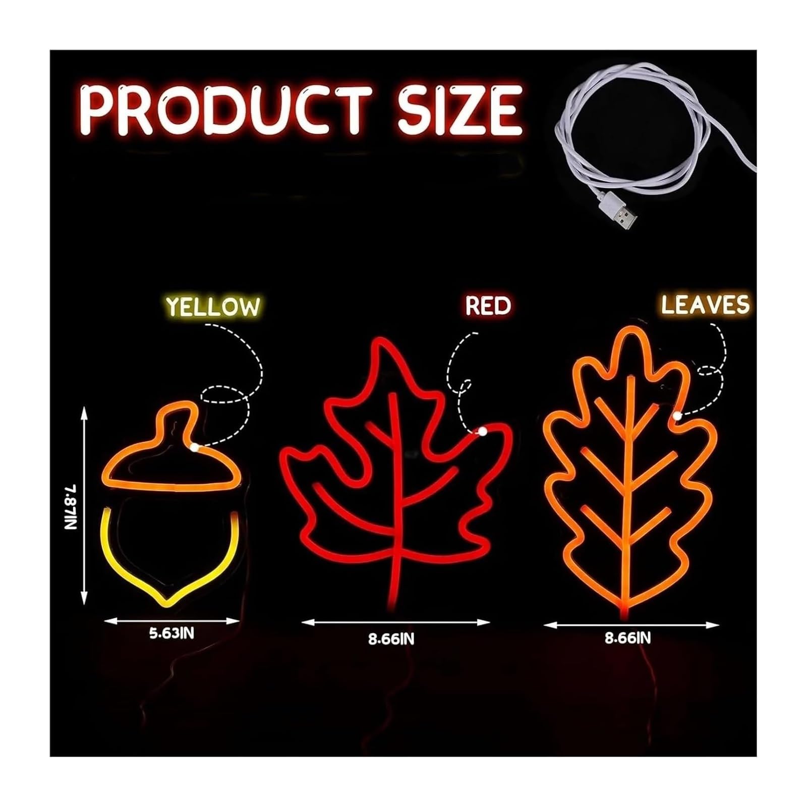 Generico Per la decorazione delle feste con insegne al neon, acero per foglia, nocciola, autunno per(A)