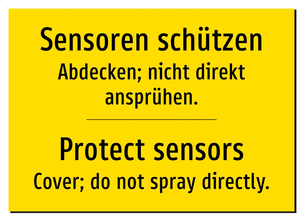 64110-DEEN-T-08 | Sensoren schützen Schild – Deutsch Englisch, zweisprachig