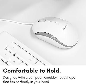 Vikisda Macally Full Size USB Wired Keyboard & Mouse Combo for Mac Mini Pro, iMac Desktop Computer, MacBook Pro Air Laptops - Mac Compatible Apple Shortcuts, Extended with Number Keypad, Rubber Dome Keycaps
