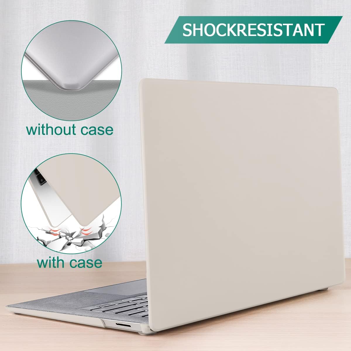 May Chen Case for 13.5" Microsoft Surface Laptop 3/4/5 with Alcantara Palm Rest Model 1867 1958 1950 (2019 2021 2022), Plastic Hard Shell Case with Keyboard Cover + Screen Protector, Stone - Image 7