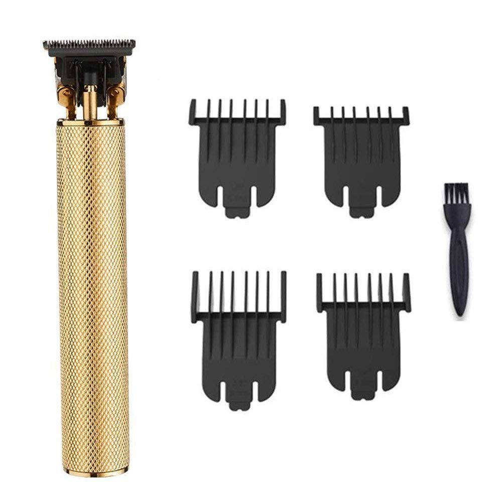 MYFEIHair Clippers for Men, Electric Pro Li Outliner Grooming Rechargeable Cordless Close Cutting T-Blade Trimmer for Men 0/1.5/3/6/9 mm Baldheaded Hair Clippers Zero Gapped Detail Beard Shaver,Gold