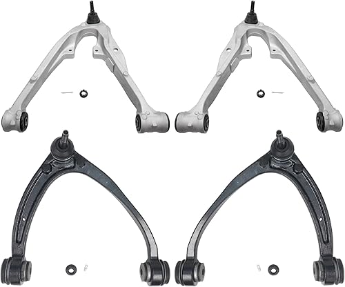 Miniatura 180 de Detroit Axle - Kit de brazos de control frontal RWD para Chrysler 300 Dodge Challenger Charger Magnum, 2 brazos de control superiores 2 rótulas