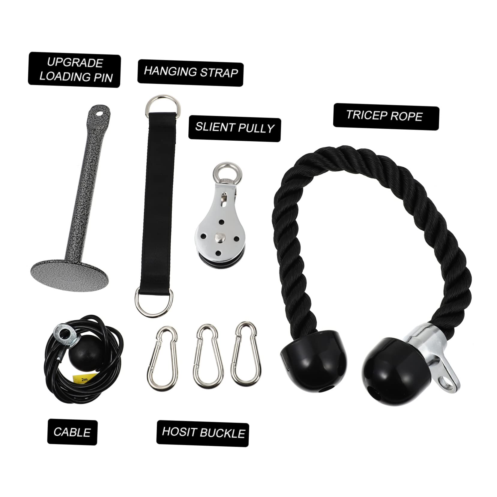 Kisangel Máquina De Pull-Down para Entrenamiento De Brazos Equipo De Poleas De Elevación Sistema De Poleas para Fuerza Muscular para Ejercicio Casa