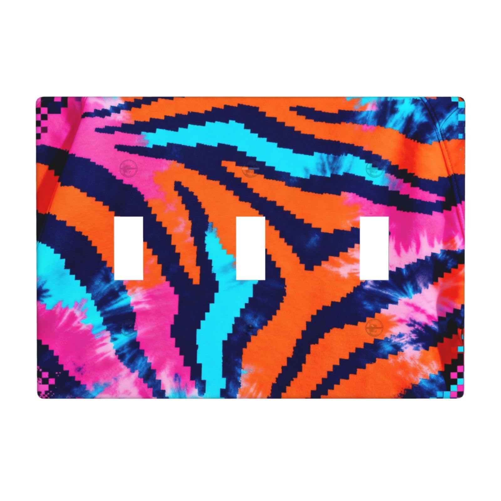 Camouflage Tiger Stripe 3 Gang Switch Plate Cover-Unbreakable Polycarbonate Wall Plate, Heat Resistant Toggle Switch Decor for Home