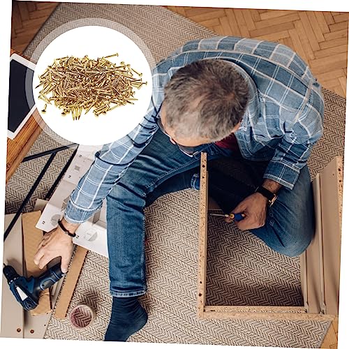 200 piezas de clavos de cabeza redonda de latón para muebles y cajas de madera miniatura 6