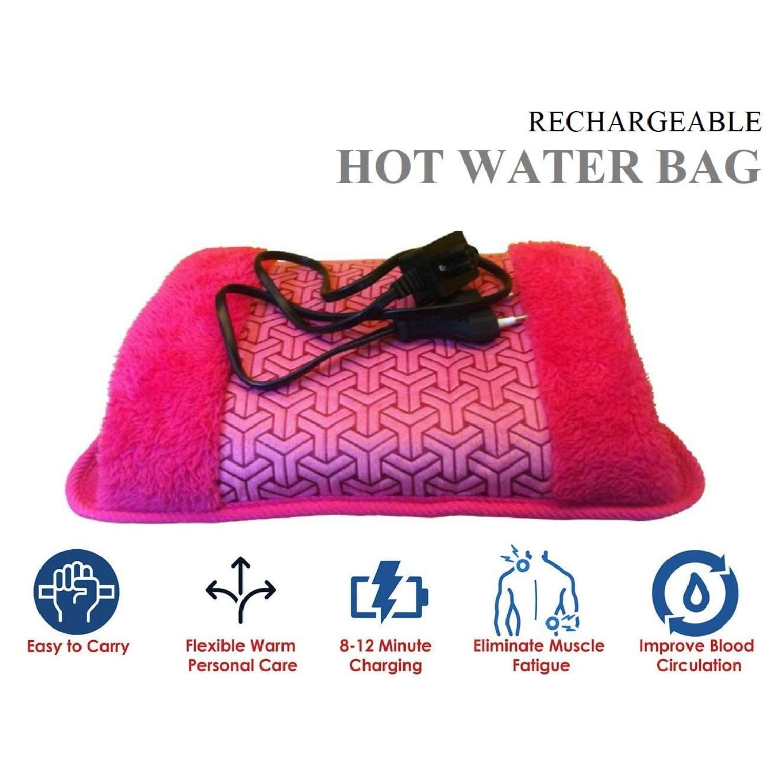 Giffy Rechargeable Electric Warm Velvet Gel Bag and Heating Pad with Hand Pocket and Auto Cut-Off for Quick Pain Relief Convenient Hand Pocket for Soothing Relief (Multi-Design) 1