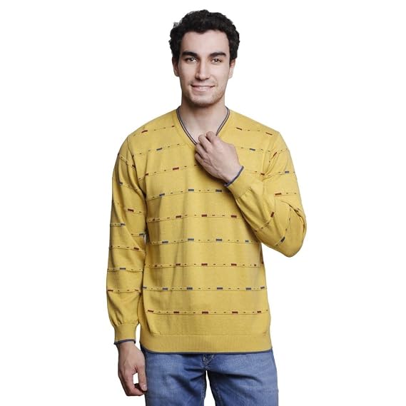 MSG Gold V Neck Sweater for Men 