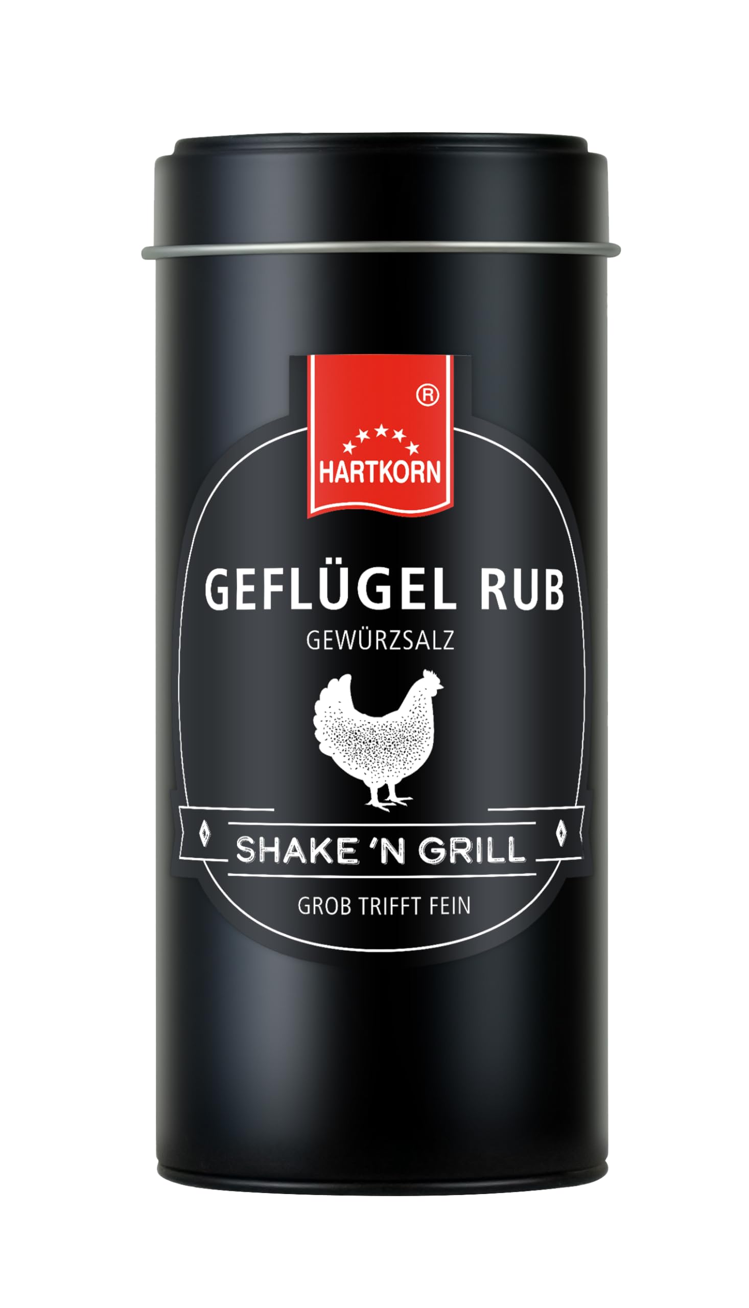 Hartkorn - BBQ Gewürz-Sixpack (6-teilig) Shake´n Grill (Geflügel Rub, Steak Rub, Fisch Rub, Smoky Rub, Veggie Rub, Magic Dust Rub) - Geschenkset für Männer