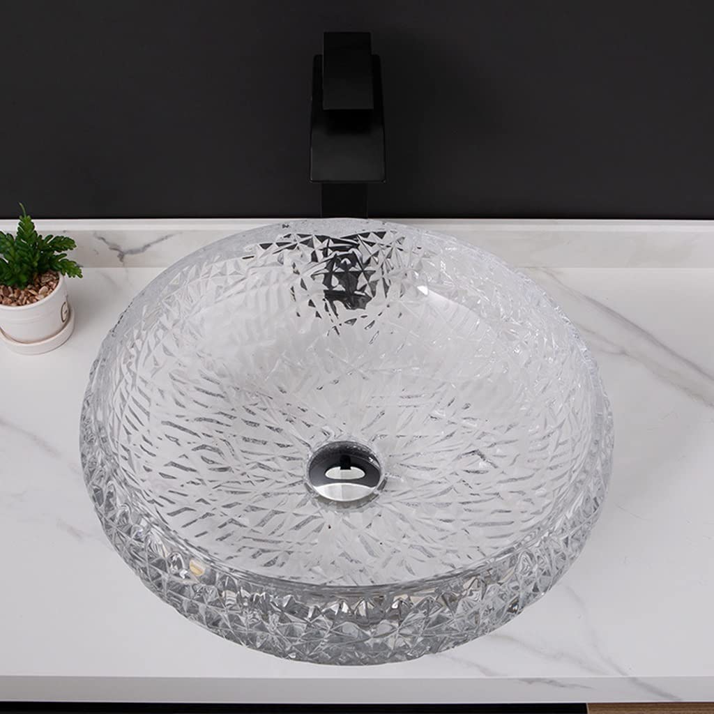 Lavabo De Vidrio Templado Sobre Encimera – Cuenco Redondo Marrón 16.5″ – URBN.sinks – Estilo Contemporáneo