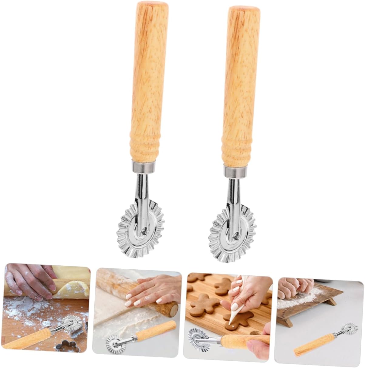 OUNONA 5sets 2pcs Alloy Noodle Lattice Roller Pastry Dough Cutter for Pizza Cookies and Pastries for Home Baking Easy Clean for Beginners Experienced Bakers 2pcs*5