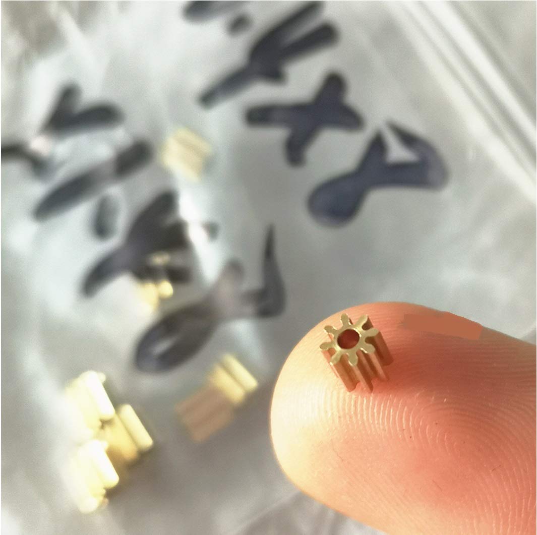 DINGGUANGHE-CUP Durable 10pcs Copper Gear 0.4M 8T 0.98MM 1MM 1.48MM 1.5MM Bore Diameter Brass Gears (Hole Diameter : 0.98 1mm, Number of Teeth : 8 Teeth)