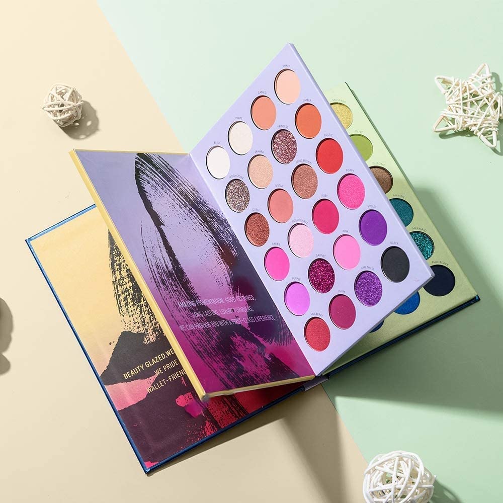 Crazy Huda Best Beauty 72 Shade Glazed Edition Color Book Eyeshadow Palette, Multicolor, Glitter, Matte & Shimmery Finish