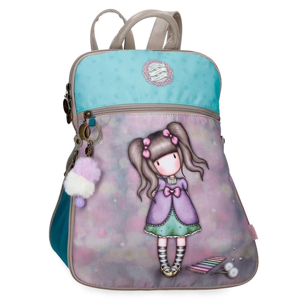 Gorjuss Santoro A whispered key, mochila casual, fabricada en Nylon, bolsillo frontal. De Joumma Bags
