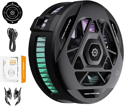 Phone Cooler - Magnetic Mobile Phone Cooler | Magnetic Cellphone Coolers | Quiet Portable USB Semiconductor Smartphone Cooling Device For Outdoor Daily Commuting Travel Esports Competition