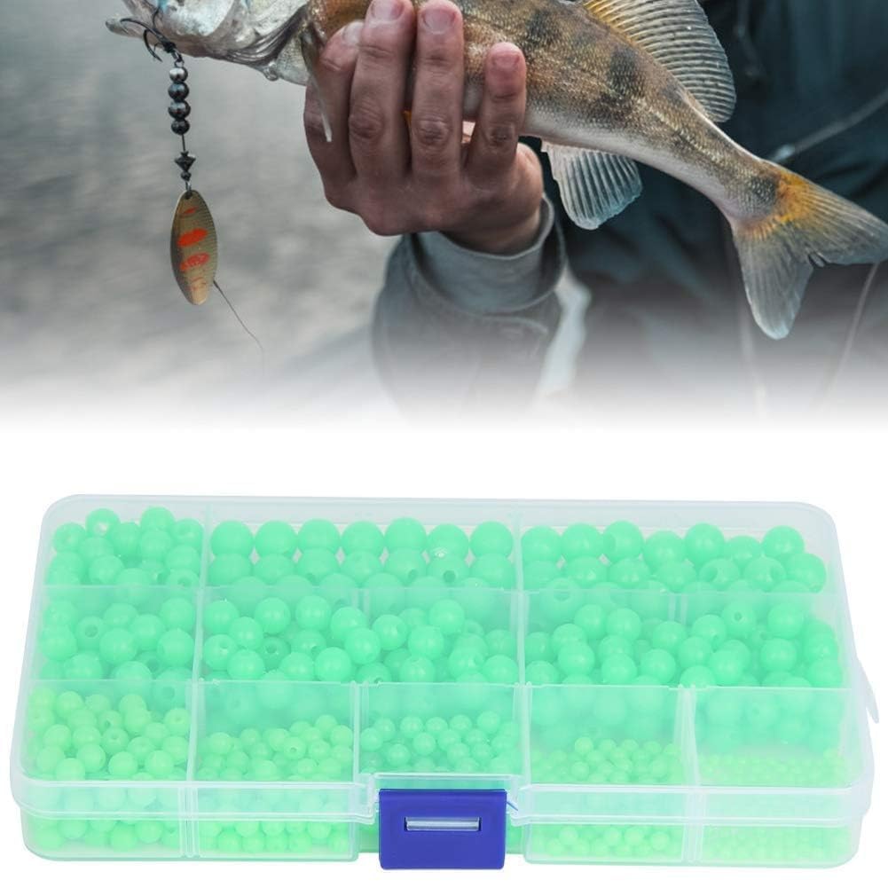 820 PCS Angelköder Kit Space Beans, Multi Modelle rutschfeste Leuchtfischkügelchen Köder Tackle Tools für Salzwasser Süßwasser