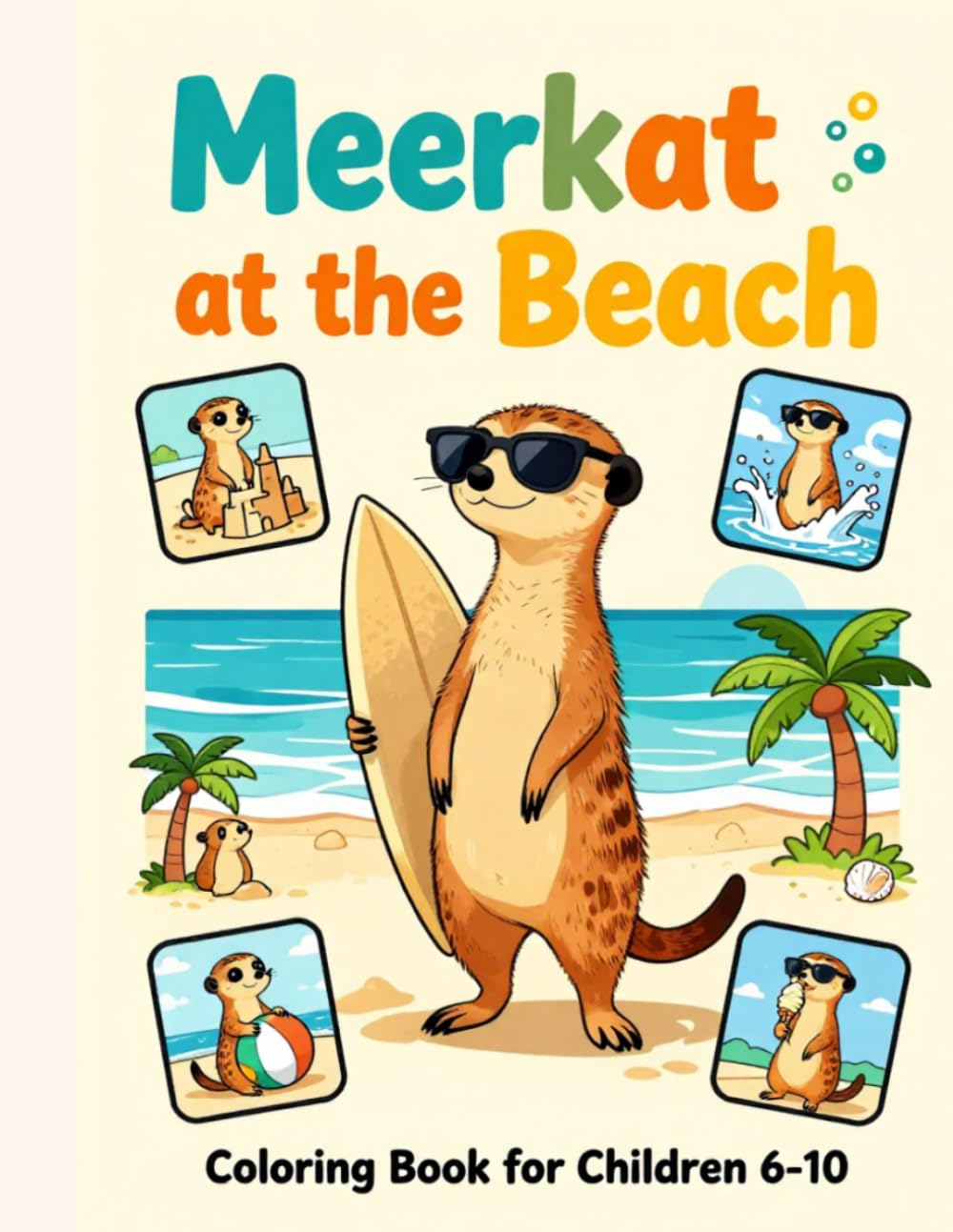 Meerkats at the Beach: Cute Summer Coloring Book for Kids Ages 6–10 (Meerkat Adventures)
