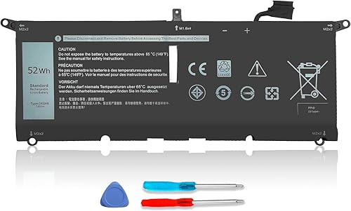 DXGH8 Batería para Dell XPS 13 9370 9380 2019 Inspiron 13 7390 7391 2 en 1 5390 5391 7490 Latitude 3301 E3301 Vostro 5390 5391 0H75490 V G8VCC F