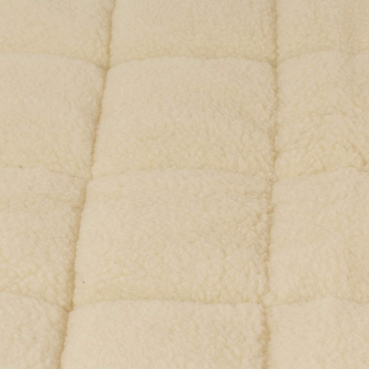 Dickes Merino Schafschurwolle Unterbett in 140x200 cm mit 2200 g Füllung Plus bauschiger Lammflor Oberseite mit 400 g/m² und Baumwoll - Unterseite mit 4 Eckgummis – Made in Germany