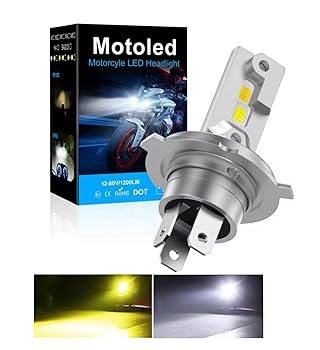 Amazon | スーパーブライト H4 LED ヘッドライト バイク 黄色