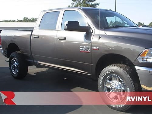 Miniatura 7 de Rvinyl Moldura de poste de pilar compatible con Ram 1500 2011-2018 (tripulaciónQuadExtended), color negro mate