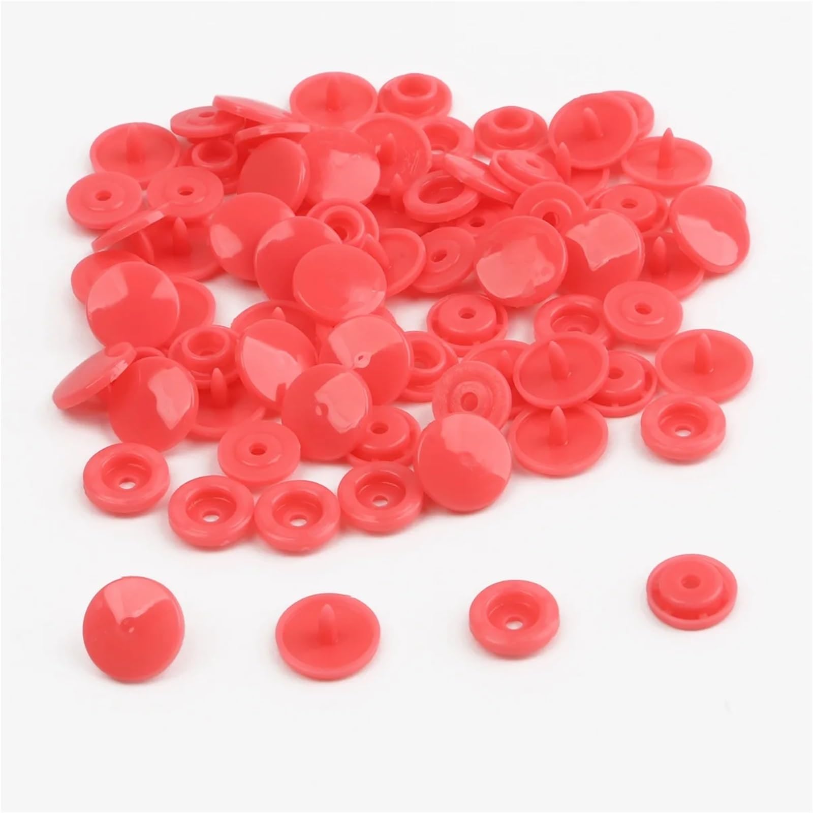 Xulvoz Peach Plastic Snap Buttons 400 Sets T5 Snap Poppers Plastic Nylon Buttons Children's Buttons Kit For Baby Dolls Clothes Sewing Accessories