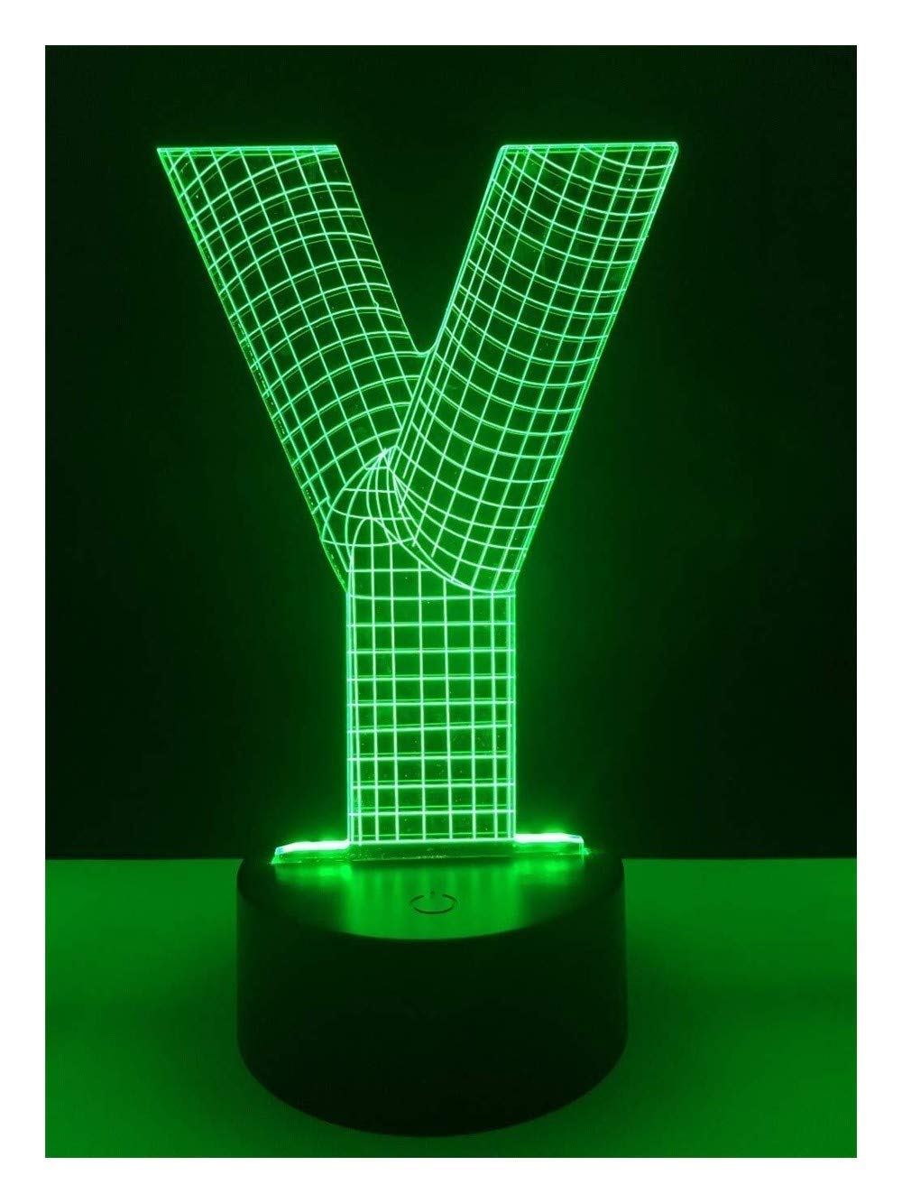 YUNZHIPopular Led Alfabeto Lettera Y Lampada Illusione 7 Colore Dimming Gradiente RGB Luce di Notte Bambino Neonato Dormire Compleanno Regali di Natale Mood Light a++