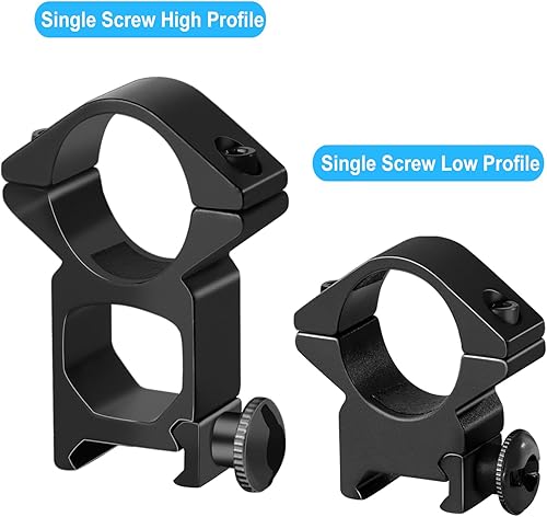 Vista 13 de Anillos de alcance de 1 pulgada, 2 piezas de perfil alto o 2 anillos de montaje de alcance de 1 pulgada para riel Picatinny