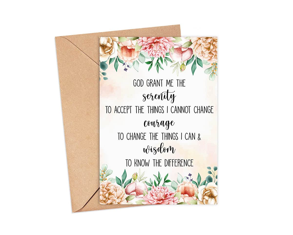 Emily gift Serenity Prayer Card - Greeting Card - God Grant Me the Serenity - the Serenity Prayer - Serenity Courage Wisdom - Blank Card - Sobriety