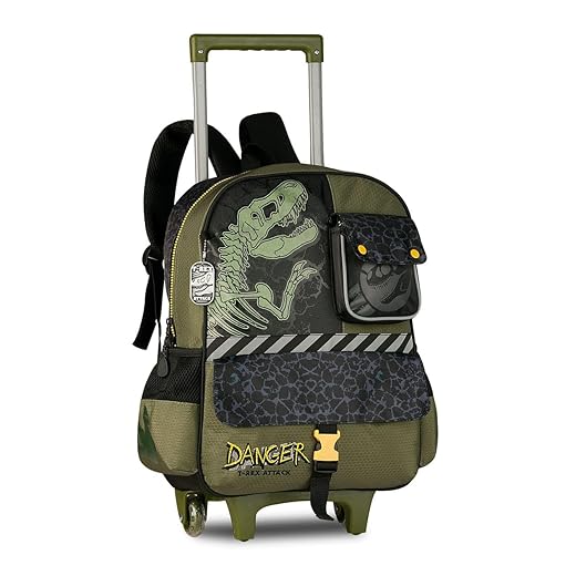 Mochila Carrinho Escolar Infantil Dinossauro T-Rex
