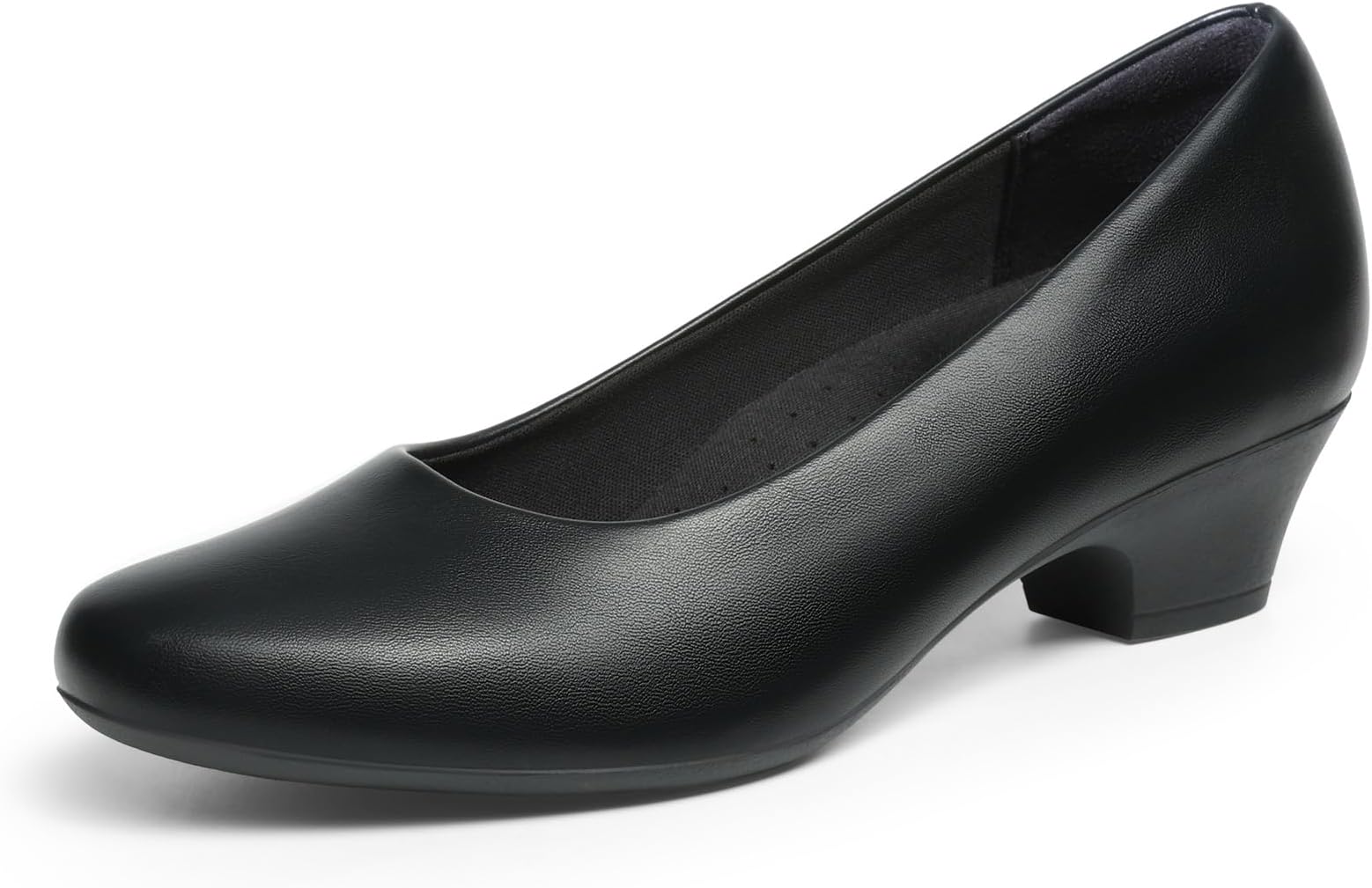 DREAM PAIRS Women's Chunky Closed Toe Dress Low Block Heels Comfortable Slip On Work Pumps Wedding Casual Shoes