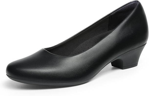 21% off: DREAM PAIRS Women's Chunky Closed Toe Dress Low Block Heels Comfortable Slip On Work Pumps …