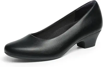 DREAM PAIRS Women's Chunky Closed Toe Dress Low Block Heels
