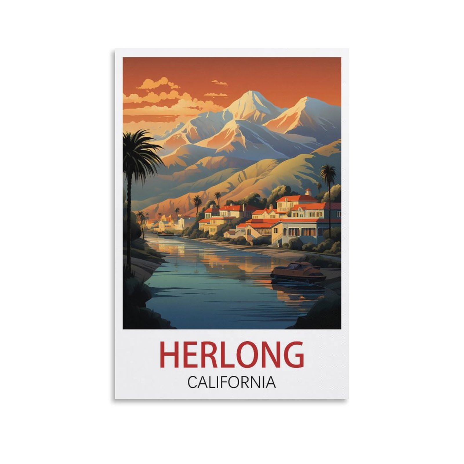 EZMLFA 5D Diamond Art Kits for Beginner,Herlong California,Diamond Art Kits Gem Cross Stitch Easy Kits for Beginner Crystal Art Crafts Home Wall Decor 40x50cm