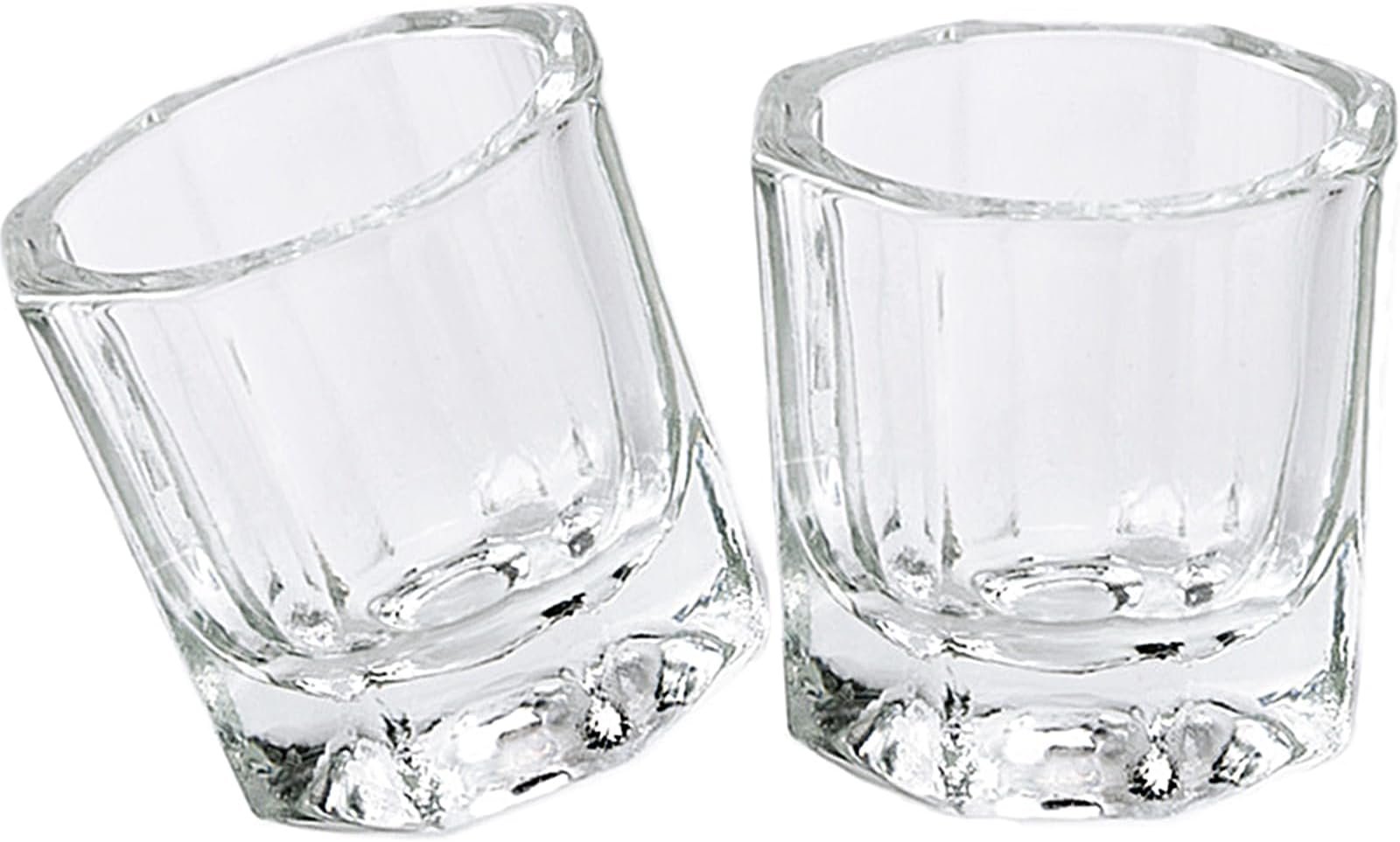 2pcs Dappen Dish for Acrylic Nails, Clear Glass Acrylic Nail Monomer Liquid Bowl, Acrylic Powder Holder, Acrylic Glass Jar Dampen Dish Liquid Cup for Nail Art Manicure Care Tools