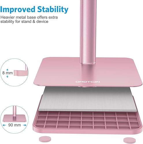 Miniatura 7 de OMOTON - Soporte para teléfono celular, altura de ángulo ajustable, soporte de escritorio para iPhone SE 21111 ProXS MaxXR, Samsung Galaxy S20  S10
