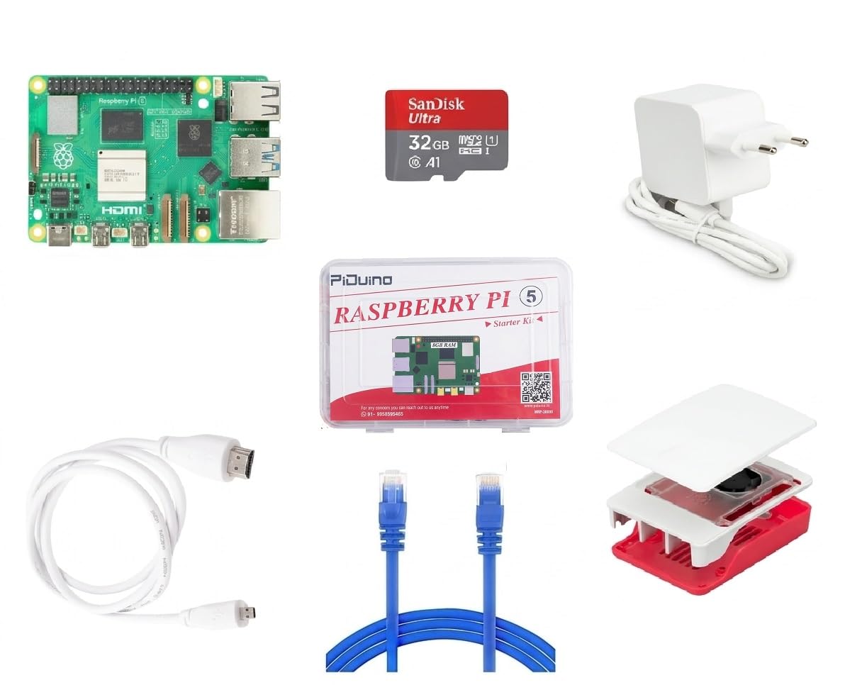 Raspberry Pi 5 8GB RAM Starter Kit with 32GB microSD Noobs