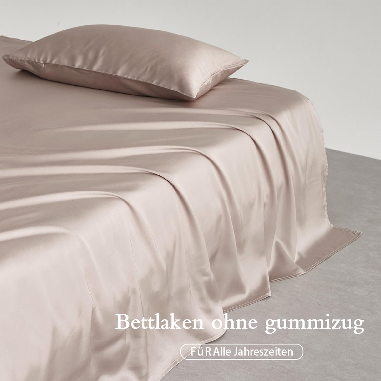 Bettlaken ohne Gummizug 245 x 270cm 100 % Baumwolle leintuch Beige | Leintuch aus 100 % Baumwolle Betttuch für Großes Doppelbett hautfreundlich und atmungsaktiv Atmungsaktiv trocknerfest