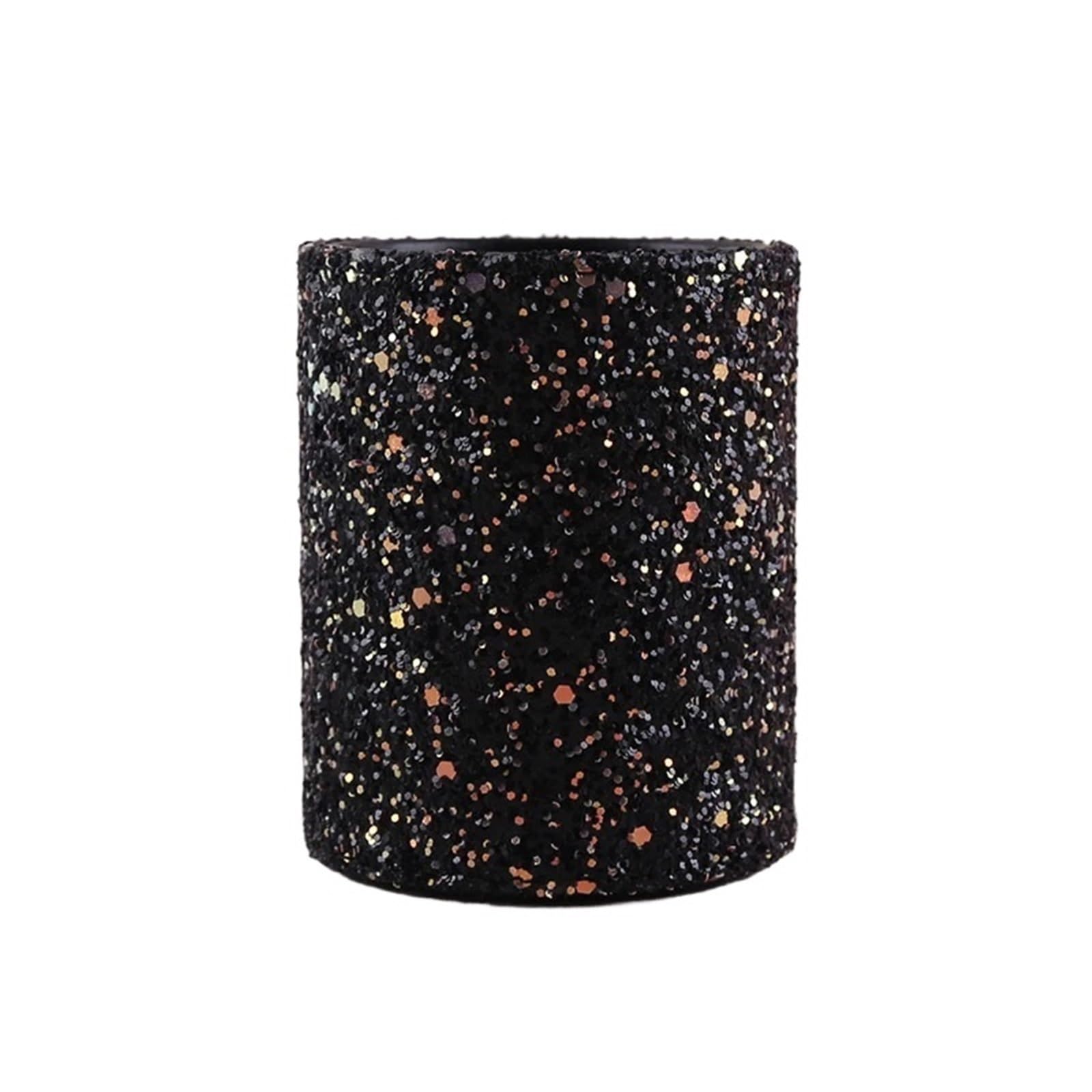 LOVSSU Women Sparkling Makeup Brush Bucket Cosmetic Storage Pen Box Pencil Vase Comb Lipstick Container Home(Black)