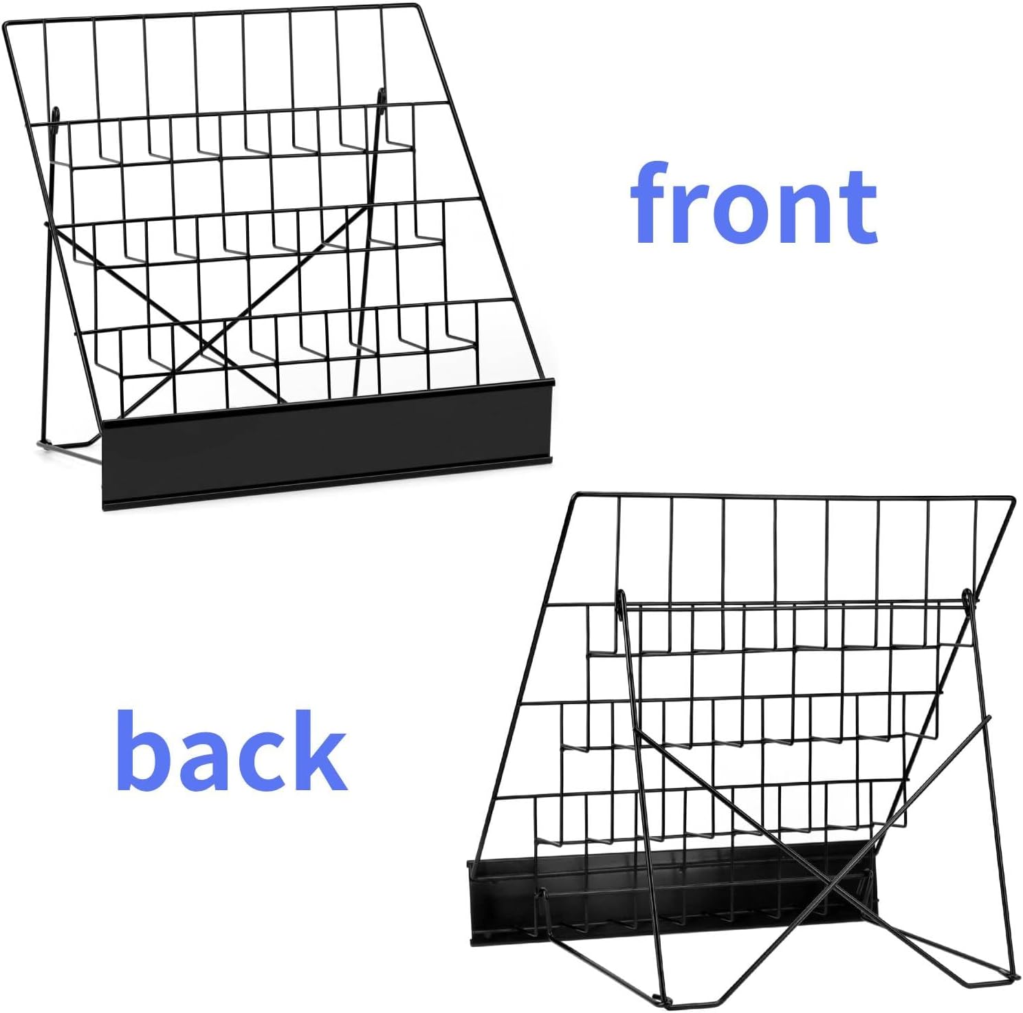 4-Tier Tabletop Book Display Rack, Magazine and CD Holder, 16.14 x 17.95 x 17.24 inches