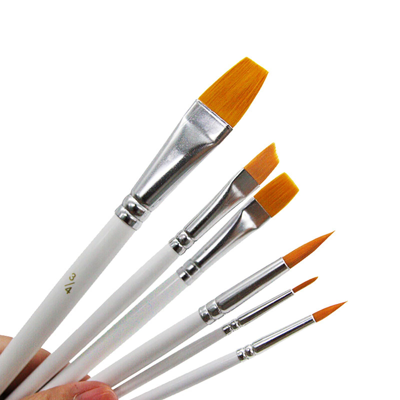 6-teiliges Pinselset, Ölfarben-Kunstpinsel, Nylonhaar, Malpinsel für feine Details, Pinsel mit spitzer Spitze für Kunstmalerei, Nagelmalerei, Aquarell, Miniaturen
