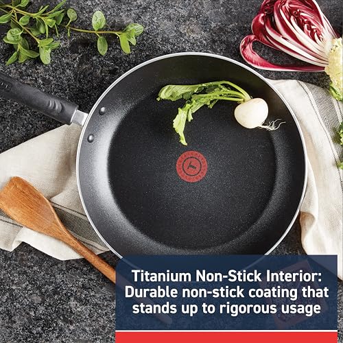 T-Fal Experience Nonstick Fry Pan 12.5 Inch, Induction, Oven Broiler Safe 400F, Non Stick Frying Pan, Skillet, Kitchen Egg Pan, Omelet Pan, Cookware, Pots and Pans, Home, Dishwasher Safe, Black by T-Fal - Used condition - Image 2